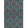 Tapis moderne rectangle à courtes mèches graphique Pelago