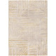 Tapis rayé beige moderne en polyester brillant Abriel