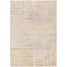 Tapis rayé beige moderne en polyester brillant Abriel