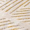 Tapis rayé beige moderne en polyester brillant Abriel