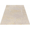 Tapis rayé beige moderne en polyester brillant Abriel