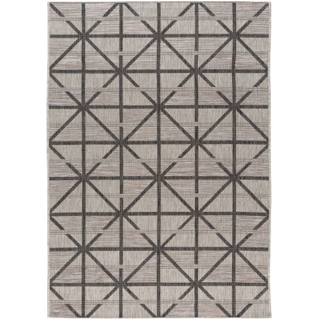 Tapis graphique gris intérieur et extérieur design Firoz