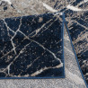 Tapis effet marbre bleu rectangle moderne Khuma