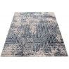 Tapis bleu moderne à courtes mèches rectangle Hinako