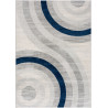 Tapis bleu rectangle courbe pour salon design Merida