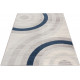Tapis bleu rectangle courbe pour salon design Merida