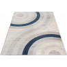 Tapis bleu rectangle courbe pour salon design Merida