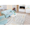 Tapis multicolore avec franges rayé moderne Grensten