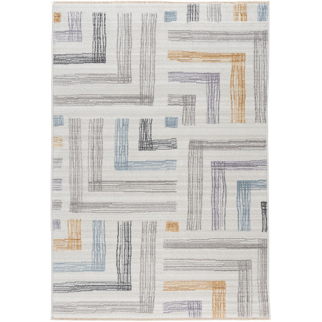 Tapis multicolore avec franges rayé moderne Grensten