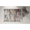 Tapis moderne rayé multicolore avec franges Rodelund