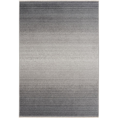 Tapis gris avec franges rayé moderne Skelund