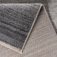 Tapis gris avec franges rayé moderne Skelund