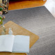 Tapis gris avec franges rayé moderne Skelund