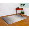 Tapis gris avec franges rayé moderne Skelund