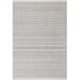Tapis berbère avec franges ethnique gris Morum