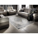 Tapis vintage bleu rayé avec franges salon Sindal
