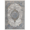 Tapis vintage bleu rayé avec franges salon Sindal