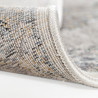 Tapis vintage bleu rayé avec franges salon Sindal