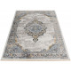 Tapis vintage bleu rayé avec franges salon Sindal