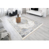 Tapis vintage bleu rayé avec franges salon Sindal