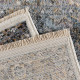 Tapis vintage bleu rayé avec franges salon Sindal