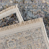 Tapis vintage bleu rayé avec franges salon Sindal