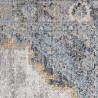 Tapis vintage bleu rayé avec franges salon Sindal