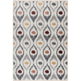 Tapis multicolore moderne pour salon avec franges Kyndby