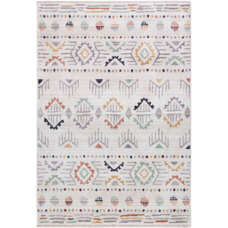 Tapis ethnique avec franges multicolore berbère Vantore