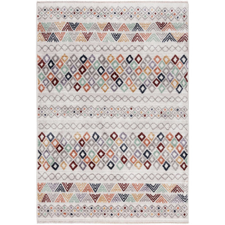 Tapis berbère multicolore avec franges ethnique Bovense