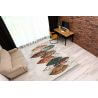 Tapis floral beige avec franges lavable en machine Hal