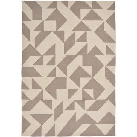 Tapis moderne intérieur et extérieur graphique beige Yerba