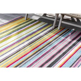 Tapis rayé intérieur et extérieur design multicolore LaVida