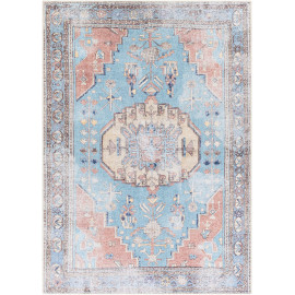 Tapis vintage lavable en machine rayé rectangle Morum
