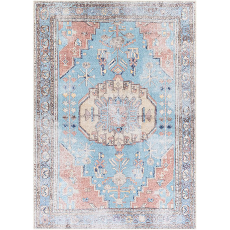 Tapis vintage lavable en machine rayé rectangle Morum