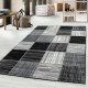 Tapis moderne rayé graphique rectangle noir Berg