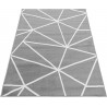 Tapis scandinave graphique gris pour salon Bouvreuil