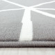 Tapis scandinave graphique gris pour salon Bouvreuil