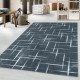 Tapis moderne rectangle rayé à courtes mèches Buse