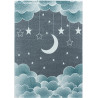 Tapis enfant à courtes mèches rectangle Lune