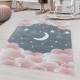 Tapis enfant à courtes mèches rectangle Lune