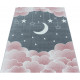 Tapis enfant à courtes mèches rectangle Lune