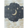 Tapis enfant à courtes mèches rectangle Lune