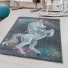 Tapis à courtes mèches pour chambre enfant Licorne