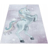 Tapis à courtes mèches pour chambre enfant Licorne