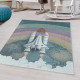 Tapis pour chambre enfant bleu Space