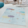 Tapis enfant rectangle à courtes mèches Ciel