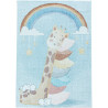 Tapis bébé à courtes mèches bleu Giraphe