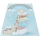 Tapis bébé à courtes mèches bleu Giraphe