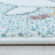 Tapis bébé à courtes mèches bleu Giraphe